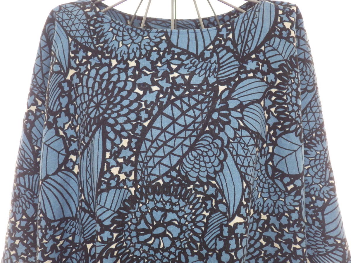 【定番，格安】 ハンドメイド：北欧ボタニカル レトロブルーに大輪の花 フラワー おしゃれ おしゃれもゆるOP(ワンピース)｜売買されたオークション情報、yahooの商品情報をアーカイブ公開 - オークファン ワンピース