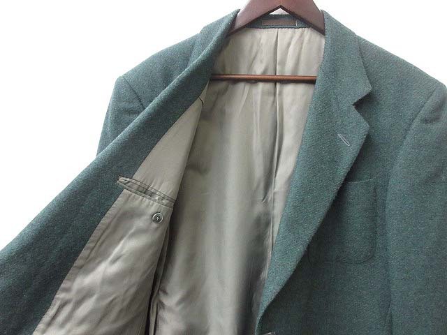 バーバリーズ Burberrys テーラード BURBERRYS 紺タグ&frasl;ドイツ製&frasl;テーラードジャケット 2B バーバリーズ Burberrys ジャケット テーラード ウール 2B 2ボタン 総裏地 M 緑 グリーン 美品 秋冬 メンズ