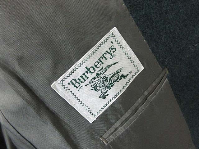バーバリーズ Burberrys テーラード BURBERRYS 紺タグ&frasl;ドイツ製&frasl;テーラードジャケット 2B バーバリーズ Burberrys ジャケット テーラード ウール 2B 2ボタン 総裏地 M 緑 グリーン 美品 秋冬 メンズ