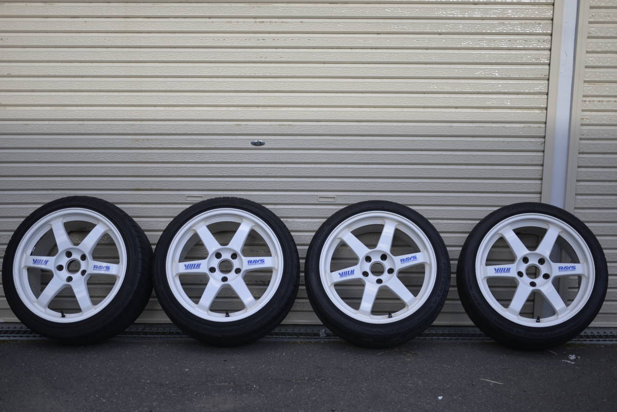 絶版品！レイズ RAYS VOLK RACING TE37 ホワイト 18インチ 8.5J+30 9.5J