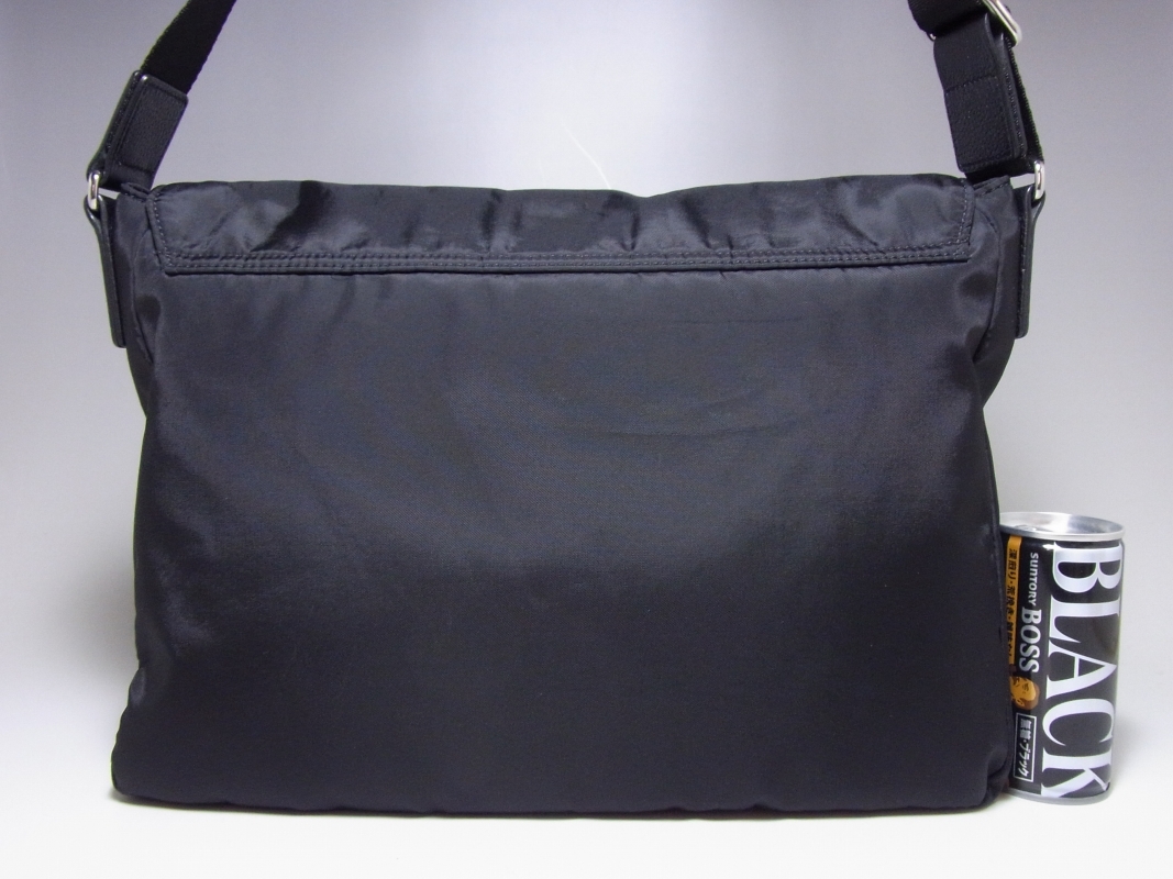 ○アイグナー/AIGNER ショルダーバッグ レザー ナイロン ブラック 黒