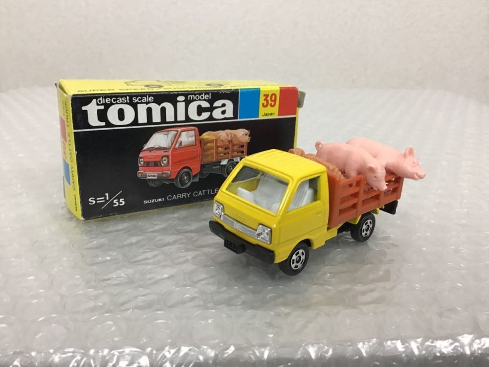 トミー 日本製トミカ 1/55 No.31 スズキ・キャリィ 家畜運搬車 / 豚2頭