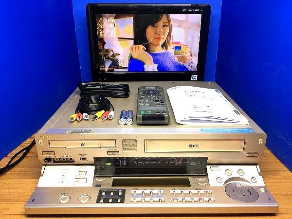 ★SONY ビデオデッキ miniDV、ミニDV、スタンダードDV、S-VHS、VHS (WV-D10000)★対応リモコン付★