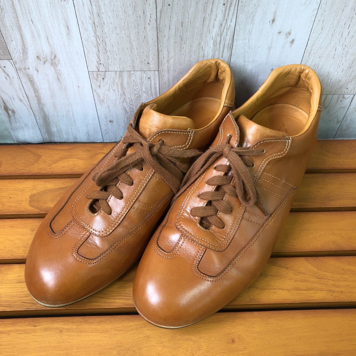 爆買い，正規品 O-40 Santoni サントーニ メンズ シューズ 男性 靴 茶色 キャメル イタリア 7 1/2 ビジネス(26.5cm)｜売買されたオークション情報、yahooの商品情報をアーカイブ公開 - オークファン 26.5cm