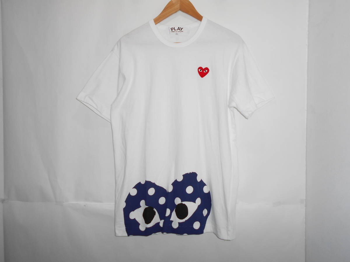 11052 PLAY COMME des GARCONS ハート 水玉 ドット Tシャツ XL 