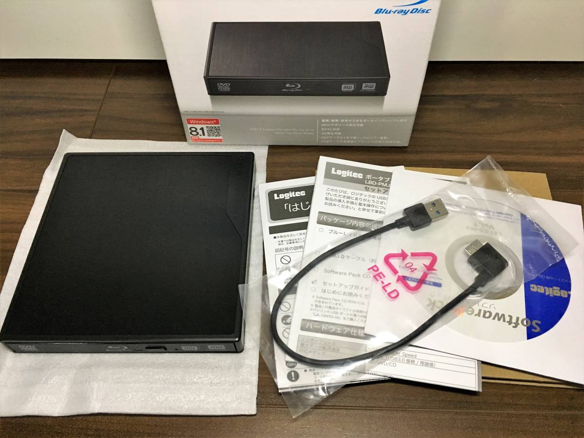 ロジテック 外付けBDドライブ LBD-PMJ6U3VBK ポータブル ブルーレイ