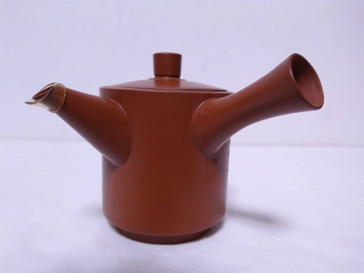 □□未使用 急須 朱泥 茶汲 六歌仙 暁山造 常滑焼 共箱入り 煎茶道具