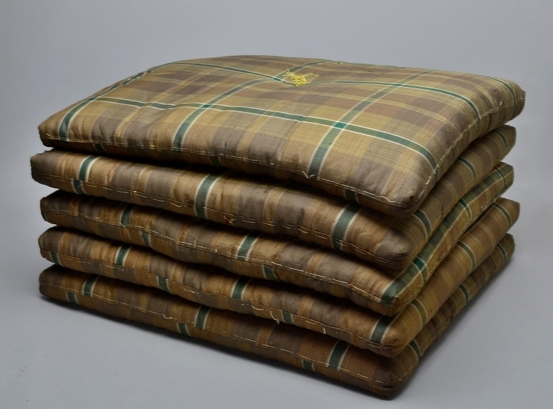 茶事道具茶席用座布団5客組② 紬地茶色 小豆色 その他965 茶事 【