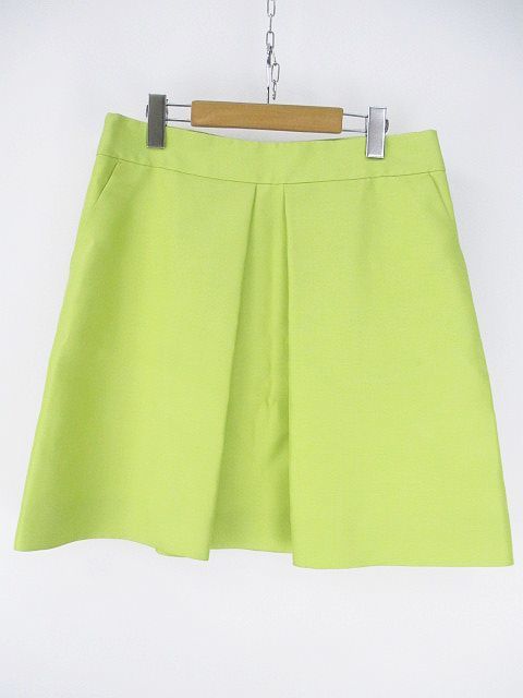 セリーヌ CELINE 膝丈 スカート フレア プリーツ 無地 シルク 絹 38