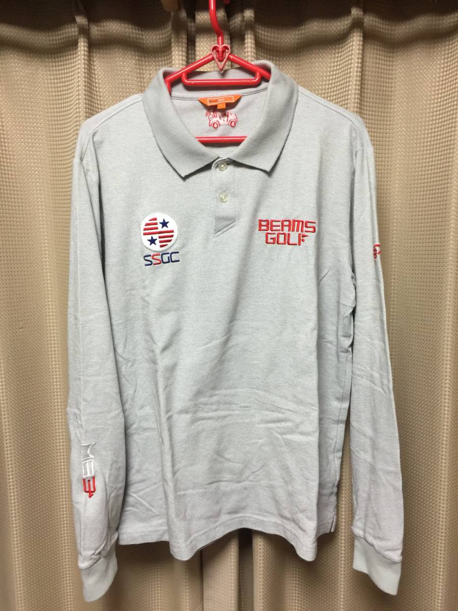ビームスゴルフ　長袖ポロシャツ　Ｌサイズ　グレー