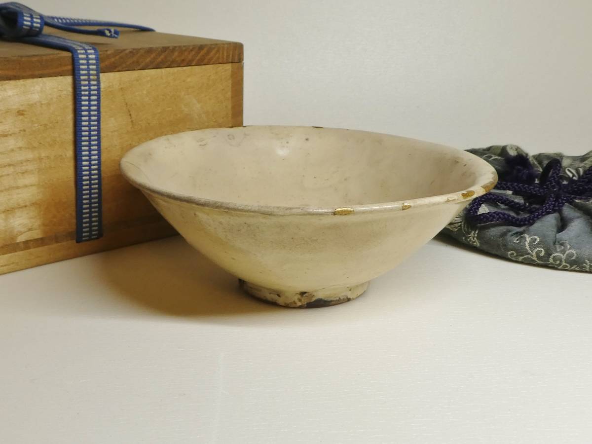 宋時代 磁州窯白無地茶碗（宋時代） 磁州窯壽字白釉茶碗(