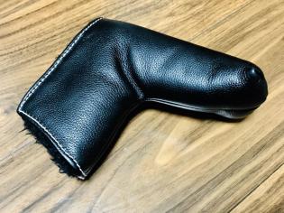 【美品！】 サンマウンテン Sun Mountain 本革 牛革 レザー LEATHER PUTTER COVER ピン型 パター カバー ヘッドカバー ブラック