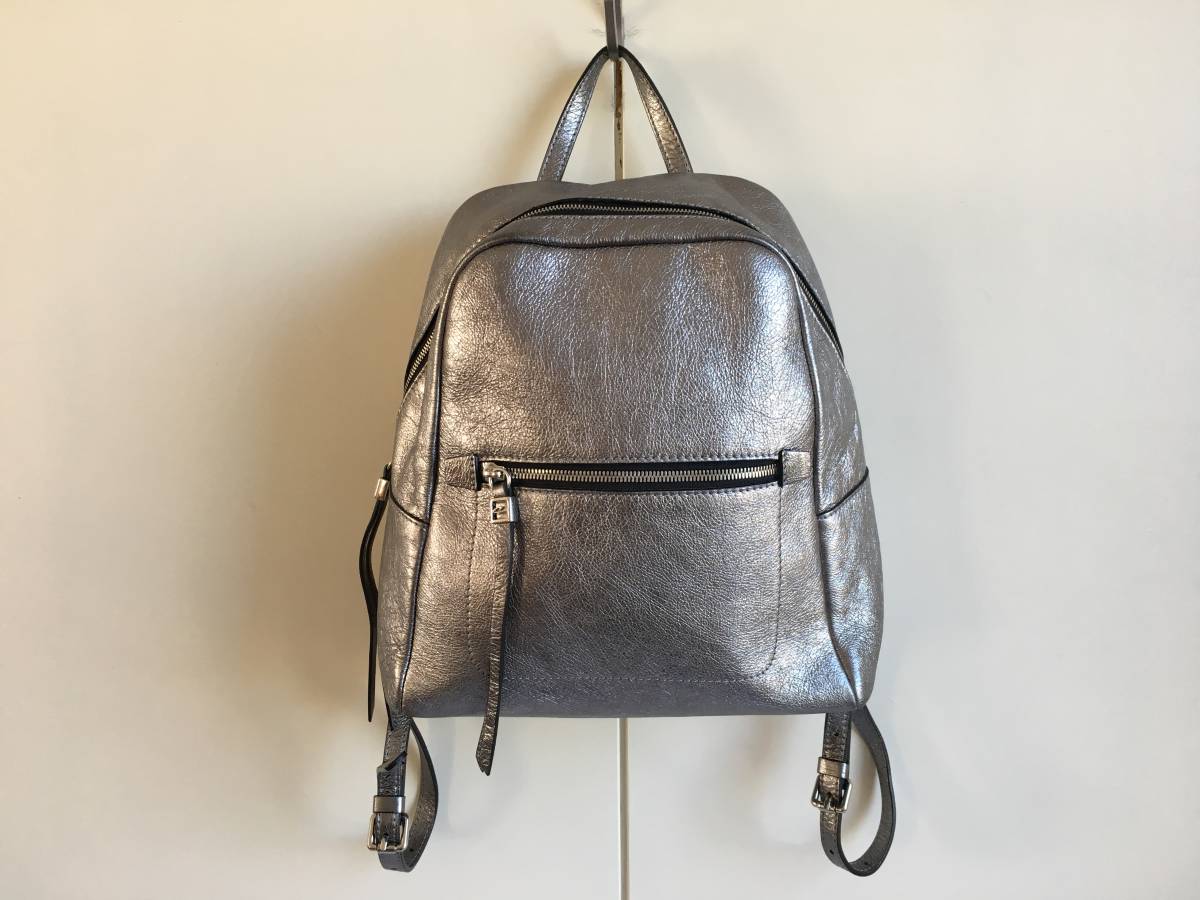 美品◎イタリア製 GIANNI CHIARINI ジャンニキャリーニ シルバーレザー 