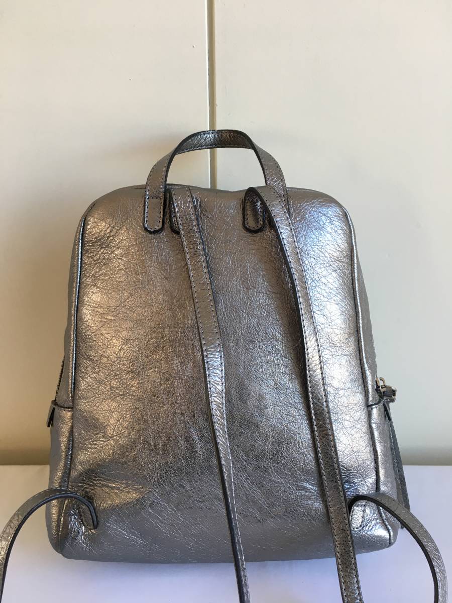 美品◎イタリア製 GIANNI CHIARINI ジャンニキャリーニ シルバーレザー 