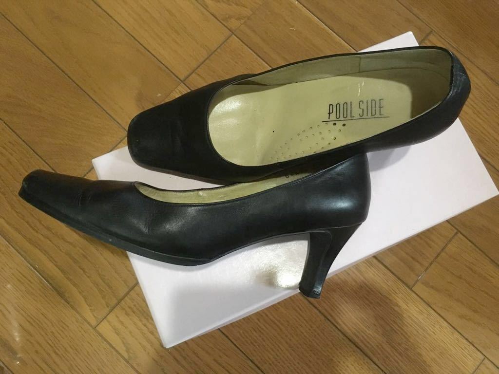 プールサイド お仕事 リクルート ヒール 黒 ブラック パンプス USED 中古 難あり 22㎝ 冠婚葬祭