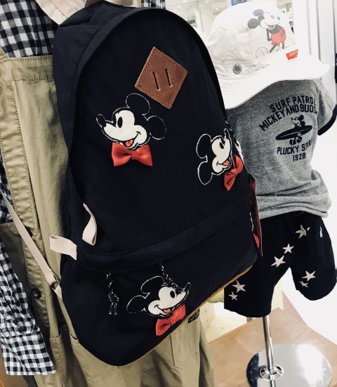 D211*USED超美品1回使用☆デニム＆ダンガリー ミッキーワッペン 