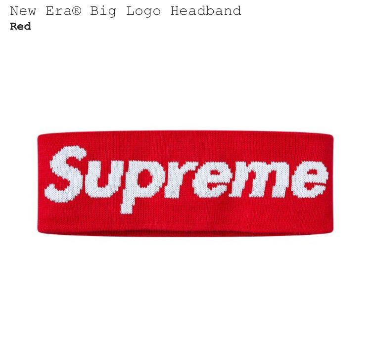 新品】 Supreme New Era Big Logo Headband Red 赤 18fw 2018