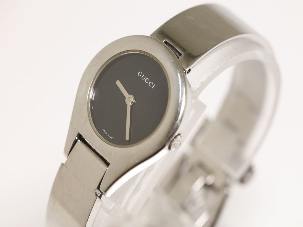 稼働 可動品【GUCCI/グッチ】6700L バングルウォッチ スイス ブラック