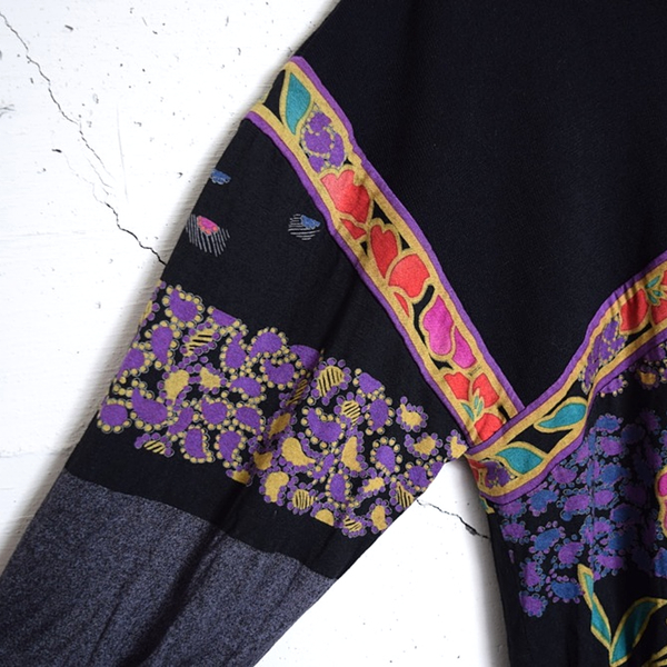 LEONARD レオナール ウール×シルク 花柄 ハイネック ニット M