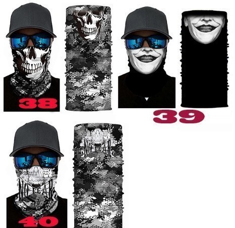 F442 【1円～】 【新品未使用】 パンクスカルバンダナ バイク オートバイネックフェイスマスク ヘルメットヘッドバンド マジックスカーフ_10