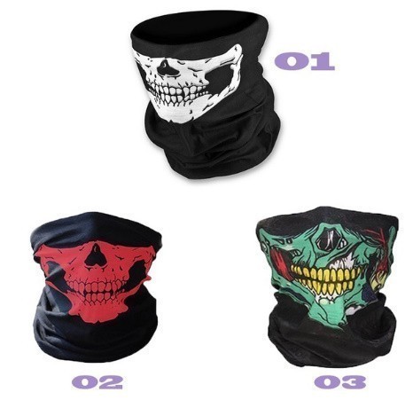 F442 【1円～】 【新品未使用】 パンクスカルバンダナ バイク オートバイネックフェイスマスク ヘルメットヘッドバンド マジックスカーフ_2