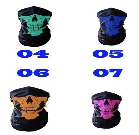 F442 【1円～】 【新品未使用】 パンクスカルバンダナ バイク オートバイネックフェイスマスク ヘルメットヘッドバンド マジックスカーフ_3