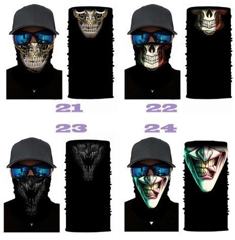 F442 【1円～】 【新品未使用】 パンクスカルバンダナ バイク オートバイネックフェイスマスク ヘルメットヘッドバンド マジックスカーフ_7