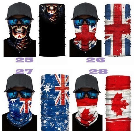 F442 【1円～】 【新品未使用】 パンクスカルバンダナ バイク オートバイネックフェイスマスク ヘルメットヘッドバンド マジックスカーフ_8