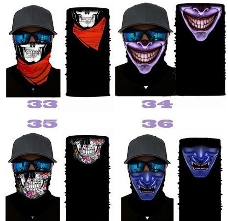 F442 【1円～】 【新品未使用】 パンクスカルバンダナ バイク オートバイネックフェイスマスク ヘルメットヘッドバンド マジックスカーフ_9