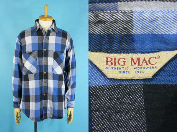 デッド 90's BIG MAC ビッグマック 長袖 チェック ヘビーネルシャツ size M #44976 オールド フランネルシャツ アメカジ