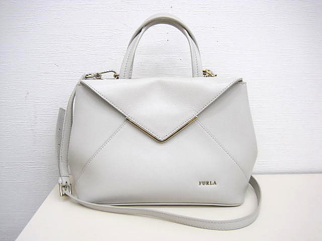 フルラ FURLA 2wayハンドバッグ ライトグレー レザー ショルダーバッグ 