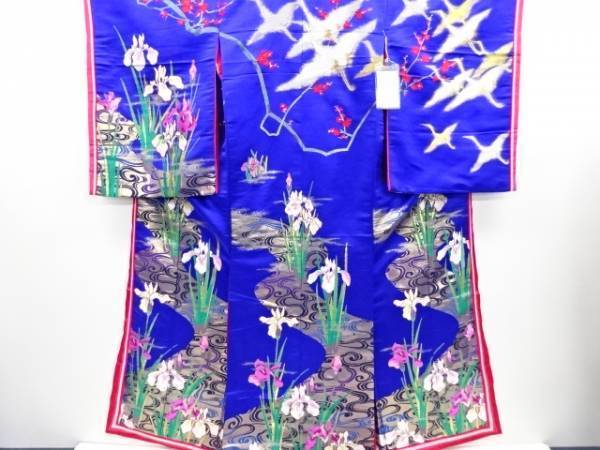 激安大特価，大人気 3907023: 流水に菖蒲 枝梅 群鶴模様織り出し十二単色打掛(その他)｜売買されたオークション情報、yahooの商品情報をアーカイブ公開 - オークファン その他