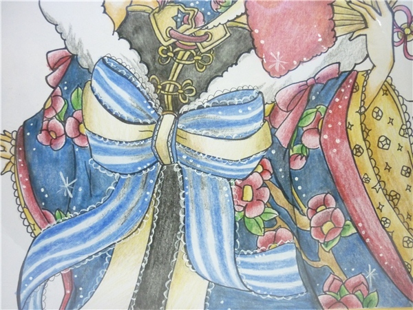 ▼Hb27▽ラブライブ！ 西木野真姫 サイン風色紙 同人イラスト 覚醒後 着物 和装 アイドル 二次元 創作 非公式_4