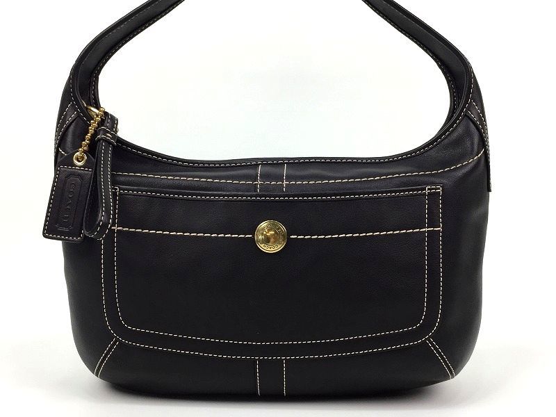 COACH エルゴ レザー ホーボー 2WAY ワンショルダーバッグ ブラック