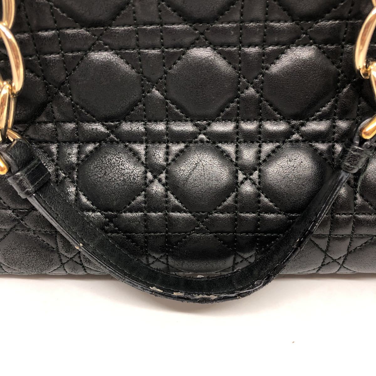 Christian Dior クリスチャンディオール 型押し レザー サドルバッグ 