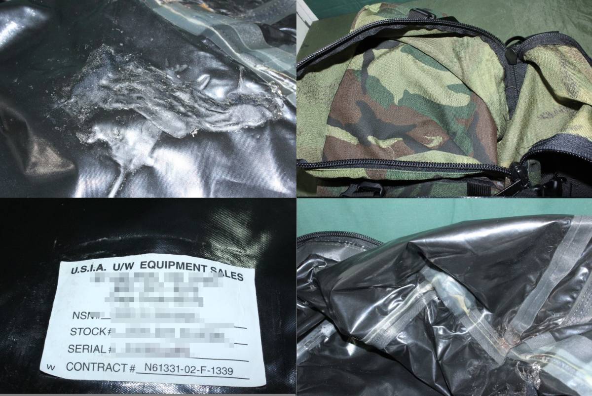 沖縄米軍特殊部隊 NAVY SEALS USIA CBR 防水バッグ カモフラ 中古