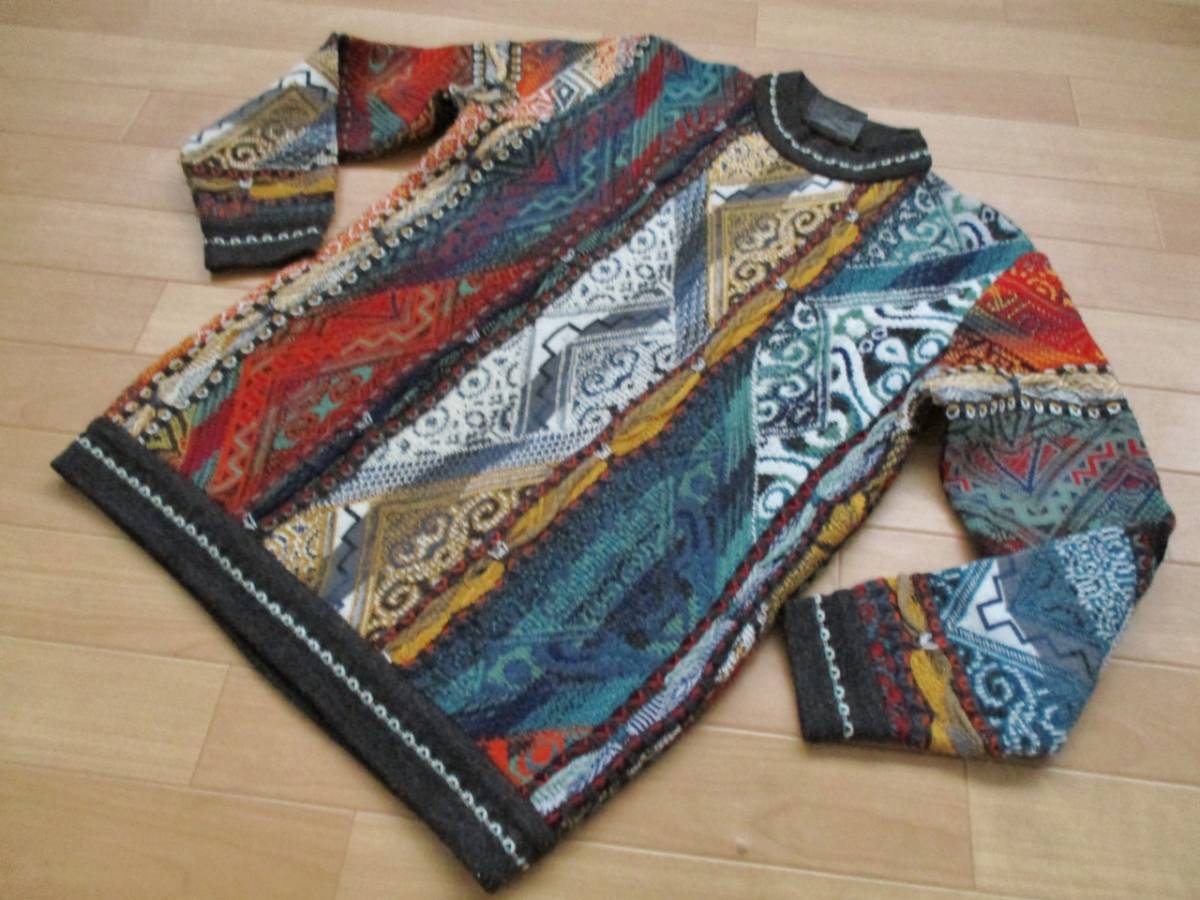 COOGI クージー オーストラリア製 3D柄織りニットセーター 良品 size S 