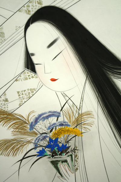 最終 超 佐多芳郎 秋好中宮 ３０号 源氏物語 日本画秀作 Ii 人物 菩薩 売買されたオークション情報 Yahooの商品情報をアーカイブ公開 オークファン Aucfan Com