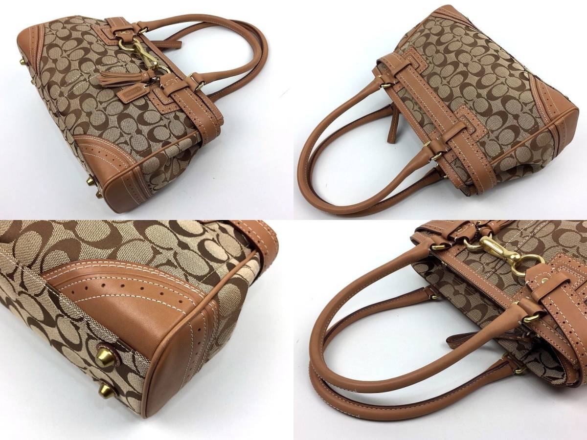 COACH コーチハンプトンズシグネチャーキャリーオール(型番: F13065