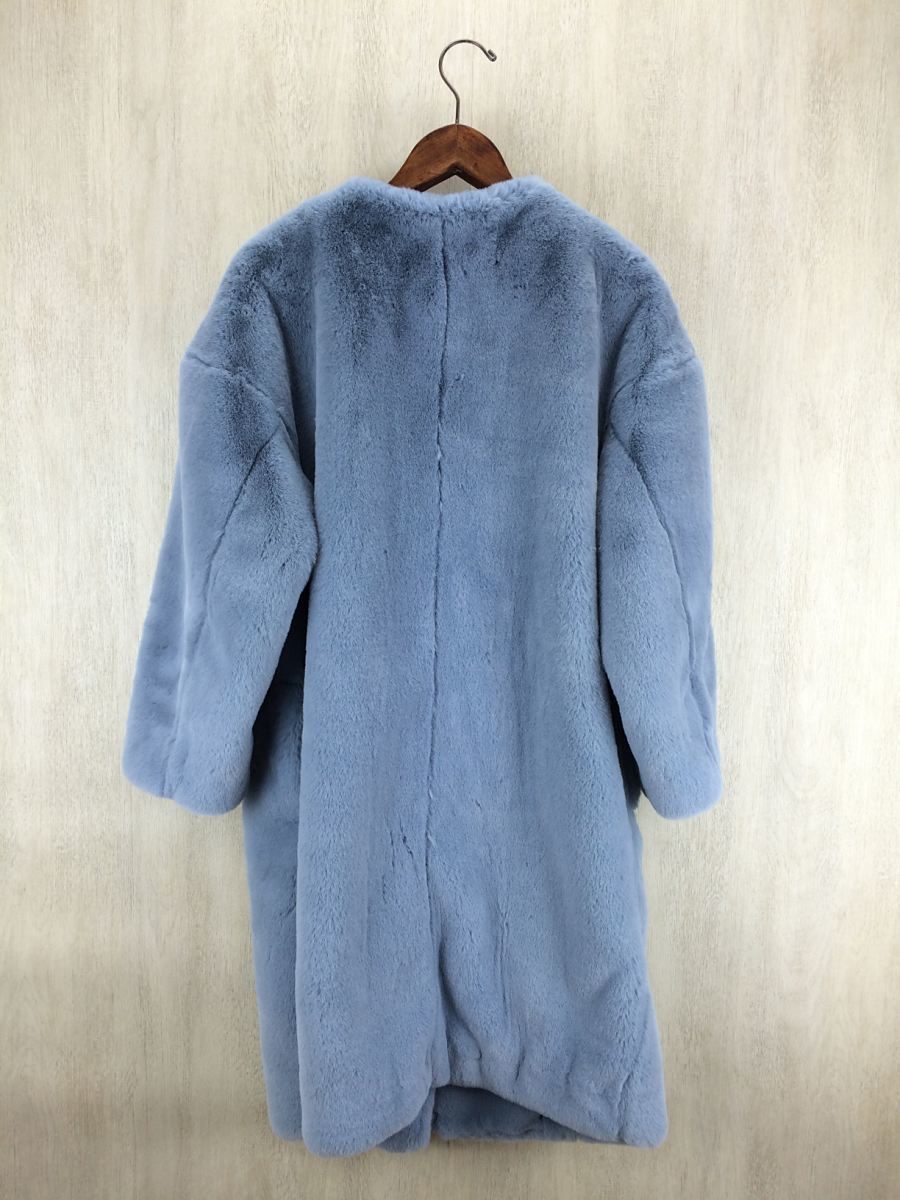 JEANASIS◆ボリュームファーノーカラーコート/FREE/ポリエステル/BLU ノーカラーコート ボリュームファー JEANASIS 新品◆JEANASIS ボリュームファーノーカラーコートの通販 ノーカラーコートの通販