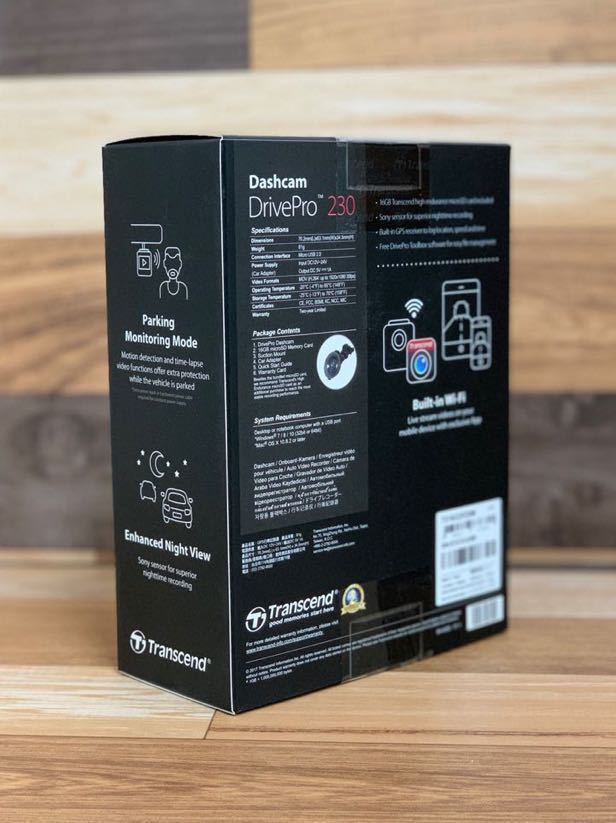 新品・未使用・未開封☆DrivePro 230 Transcend トランセンド ドライブレコーダー Wi-Fi FULL HD！