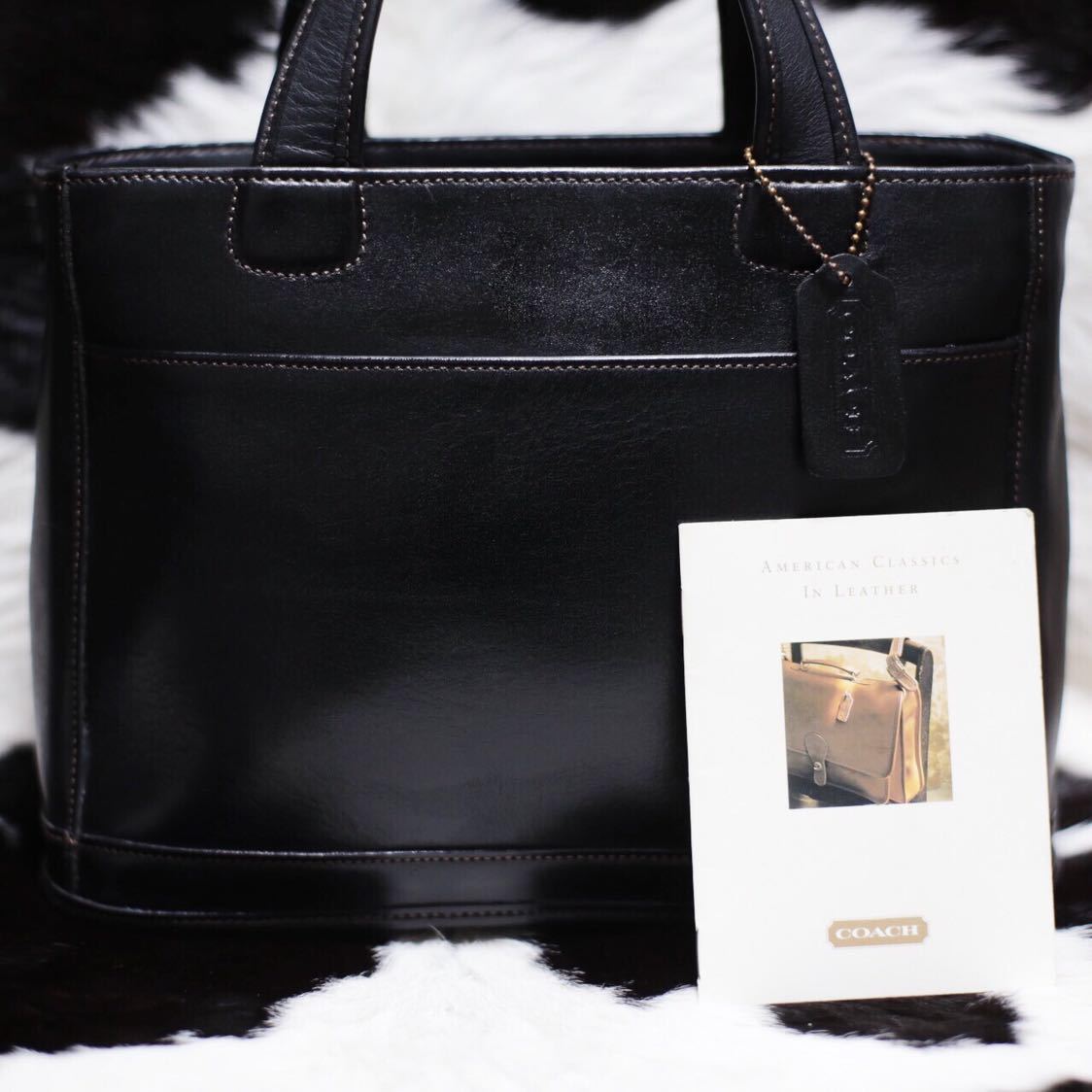 【新作入荷，新作】 極上 コーチ COACH トートバッグ バッグ ビジネスバッグ 黒 ブラック レザー メンズバッグ 革 13万 オールドコーチ ビンテージ(ブリーフケース、書類かばん)｜売買されたオークション情報、yah ブリーフケース、書類かばん