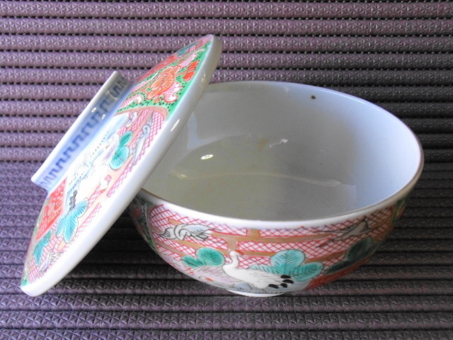 古伊万里 蓋茶碗 色絵金彩 | 5客 欠け無し 振りものシミあり 5
