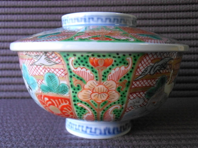 古伊万里 蓋茶碗 色絵金彩 | 5客 欠け無し 振りものシミあり 5