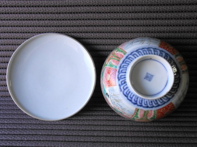 古伊万里 蓋茶碗 色絵金彩 | 5客 欠け無し 振りものシミあり 5