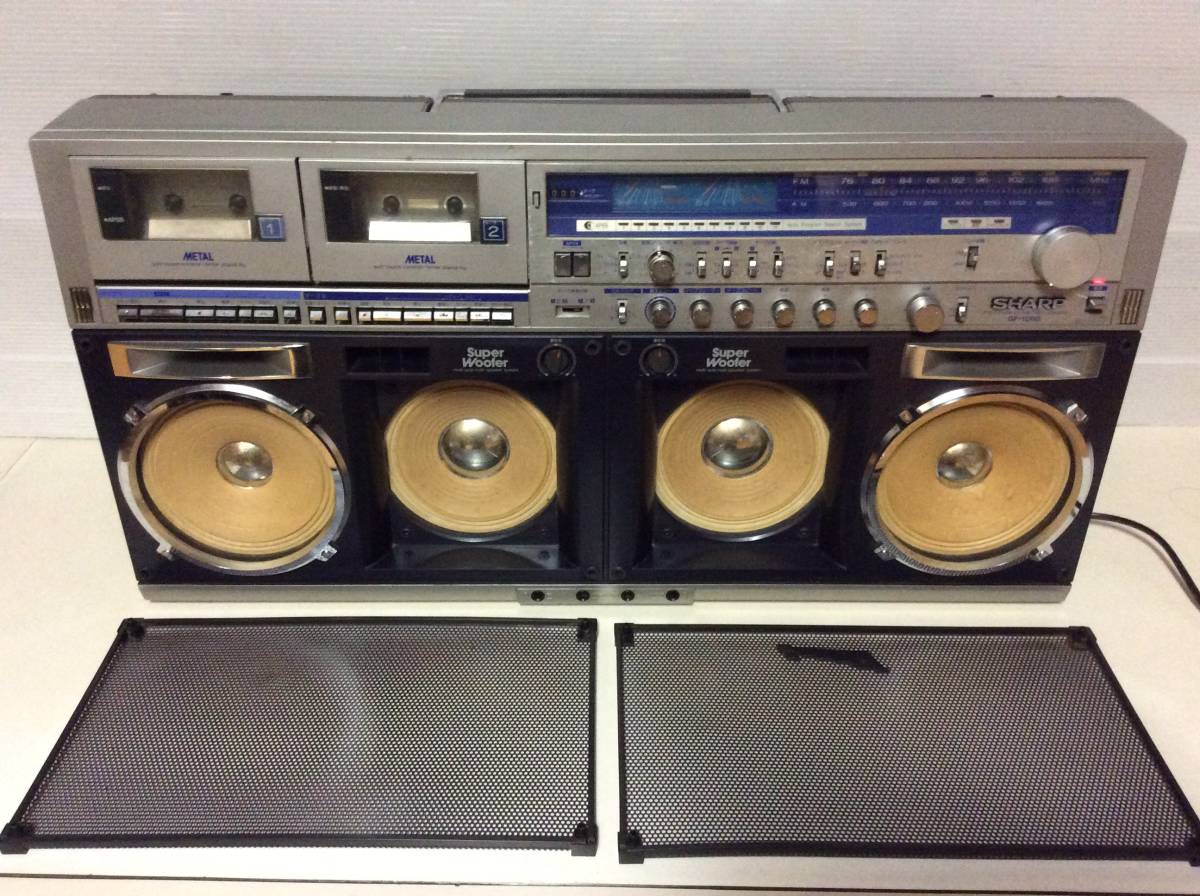 内蔵BT付きシャープ SHARP GF-1000 W大型ラジカセ動作品希少 SHARP GF-1000 通電確認☆昭和レトロ 大型ラジカセ☆シャープ GF-1000