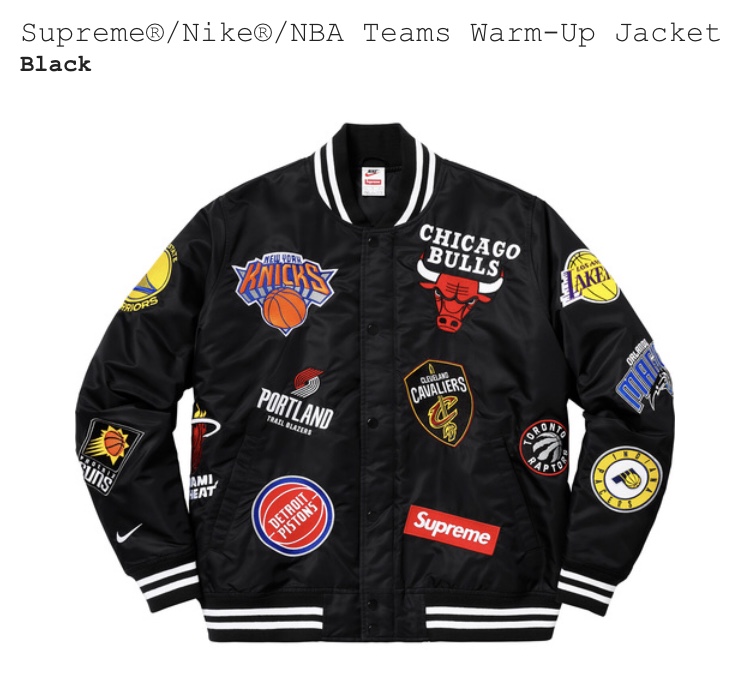 新品★ Supreme NIKE 18SS NBA Teams Warm-Up Jacket ウォームアップ ジャケット シュプリーム ★L BLK