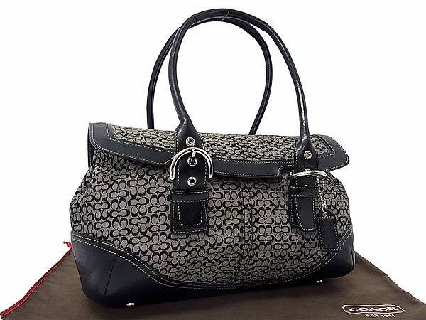 1円〜 稀少 美品 COACH コーチ ミニシグネチャー ソーホー