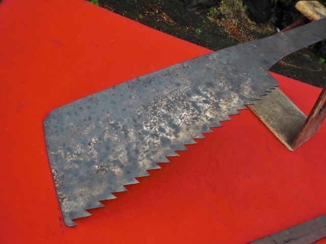 【珍品】巨大 二人挽き鋸 木挽き大鋸 古民具　112cm のこぎり　おが 前挽大鋸 | 木挽鋸 アンティーク 珍品巨大 おが のこぎり 112cm 古民具