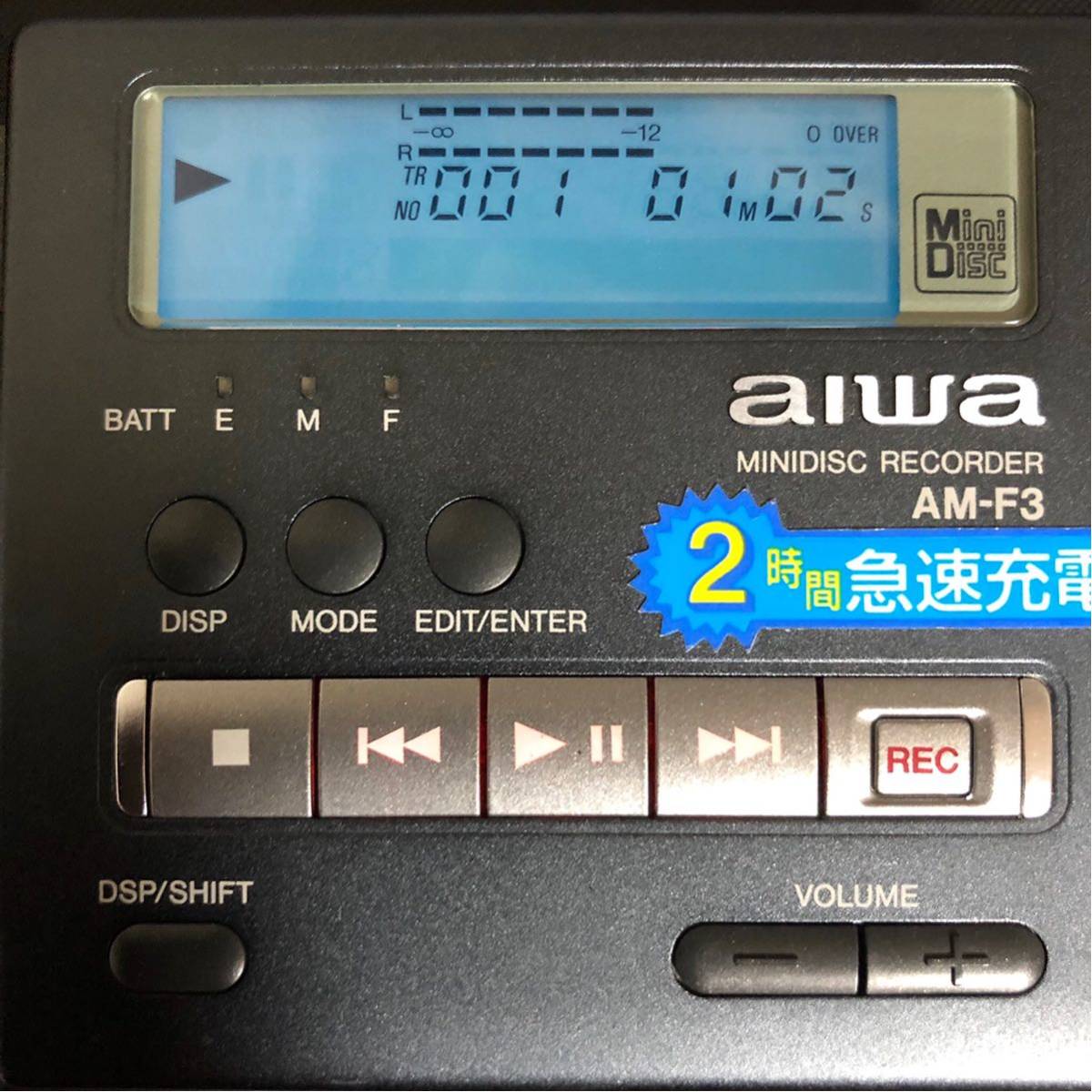 AIWA AM-F3 ポータブルMDレコーダー アイワ MDプレーヤー 希少 通電